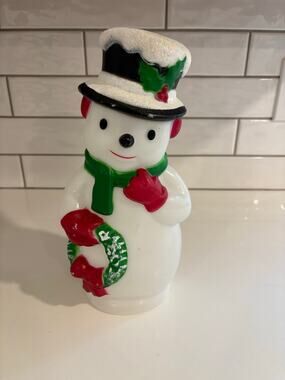 Winter Wonder Lane Snowman 11-In Tabletop Holiday Light Up Blow Mold-NOT TESTED